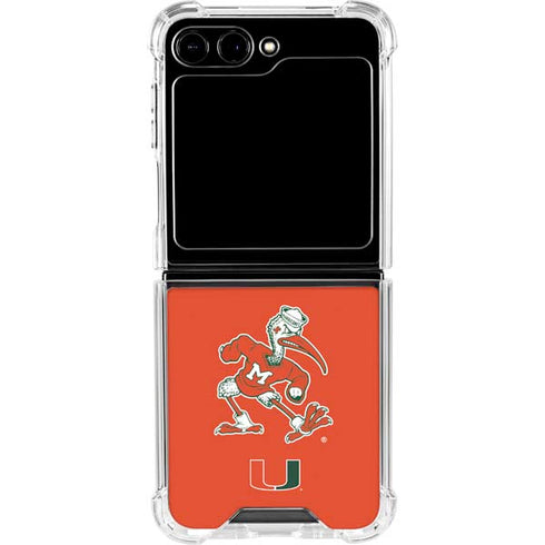 University of Miami Sebastian Mascot Galaxy Z Flip6 Clear Case