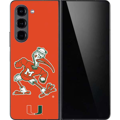 University of Miami Sebastian Mascot Galaxy Z Fold5 5G Skin