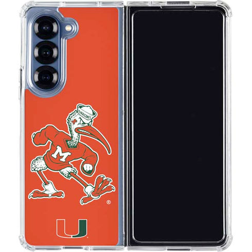 University of Miami Sebastian Mascot Galaxy Z Fold6 Clear Case