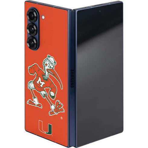 University of Miami Sebastian Mascot Galaxy Z Fold6 Skin