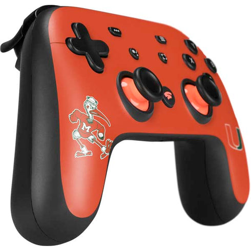 University of Miami Sebastian Mascot Google Stadia Controller Skin