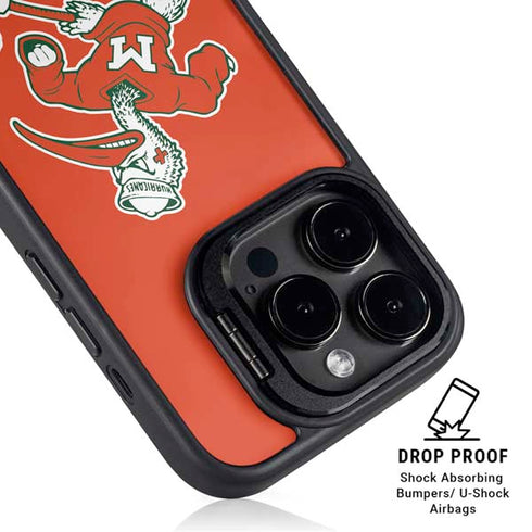 University of Miami Sebastian Mascot iPhone 14 Pro Kickstand Case