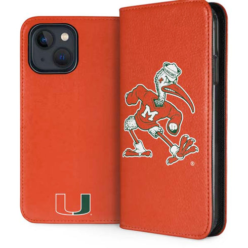University of Miami Sebastian Mascot iPhone 15 Plus Folio Case