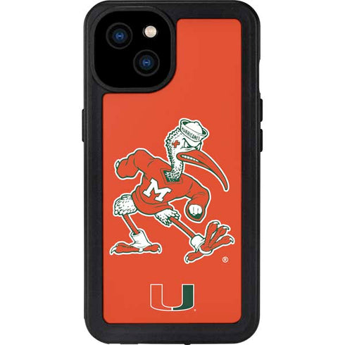 University of Miami Sebastian Mascot iPhone 15 Plus Waterproof Case