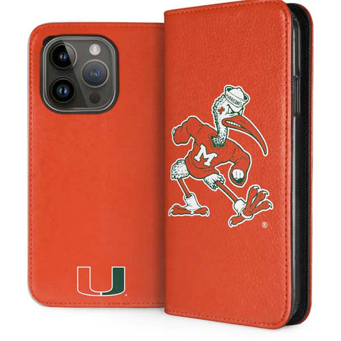 University of Miami Sebastian Mascot iPhone 15 Pro Folio Case