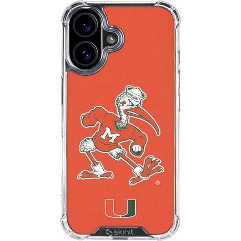 University of Miami Sebastian Mascot iPhone 16 Clear Case