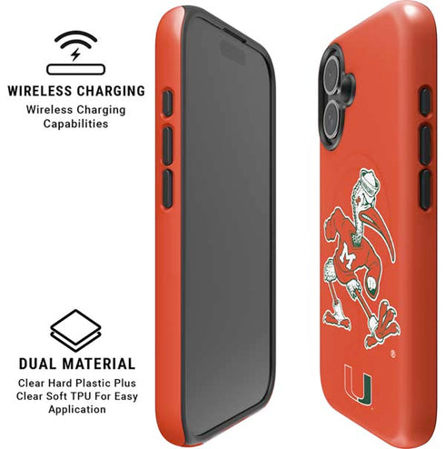 University of Miami Sebastian Mascot iPhone 16 Plus Magsafe Impact Case