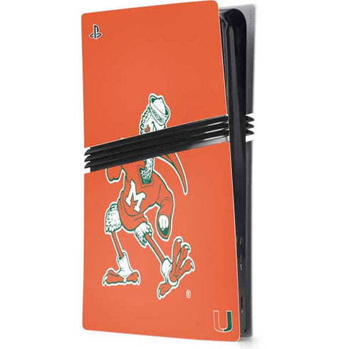 University of Miami Sebastian Mascot PS5 Pro Console Skin