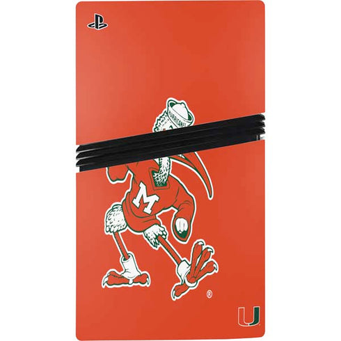 University of Miami Sebastian Mascot PS5 Pro Console Skin