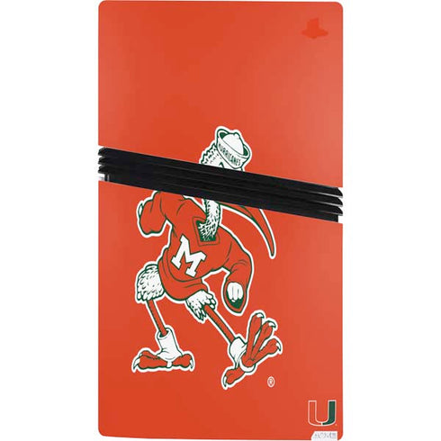 University of Miami Sebastian Mascot PS5 Pro Console Skin