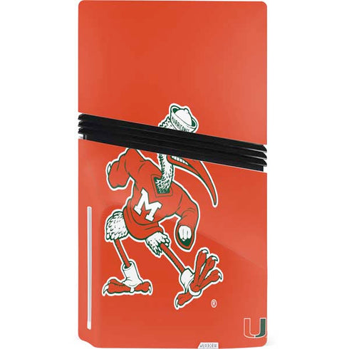 University of Miami Sebastian Mascot PS5 Pro Disk Console Skin