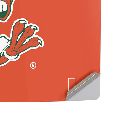 University of Miami Sebastian Mascot PS5 Pro Disk Console Skin