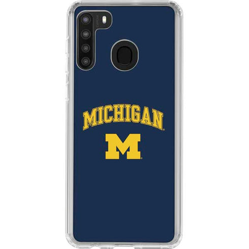 University of Michigan M Galaxy A21 Clear Case