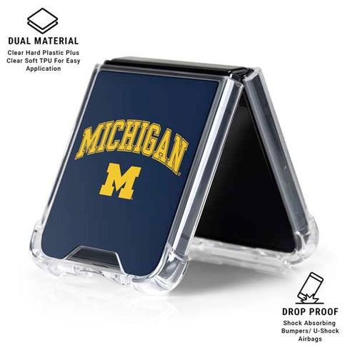 University of Michigan M Galaxy Z Flip6 Clear Case