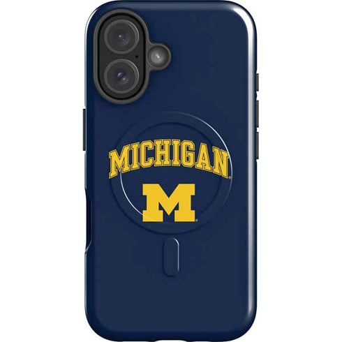 University of Michigan M iPhone 16 Plus Magsafe Impact Case