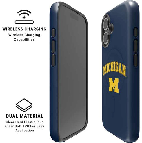 University of Michigan M iPhone 16 Plus Magsafe Impact Case