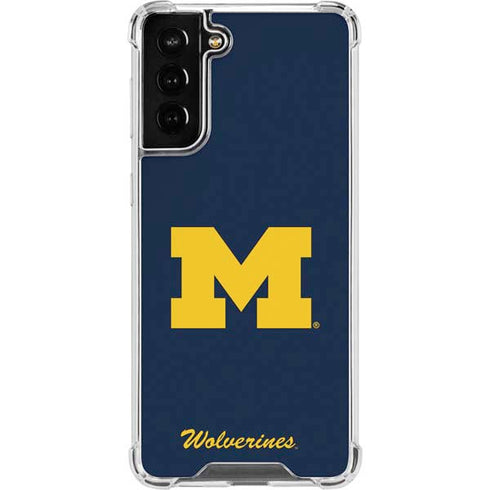University of Michigan M Logo Bold Galaxy S21 FE Clear Case