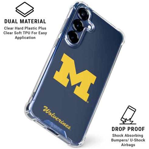 University of Michigan M Logo Bold Galaxy S25 Clear Case