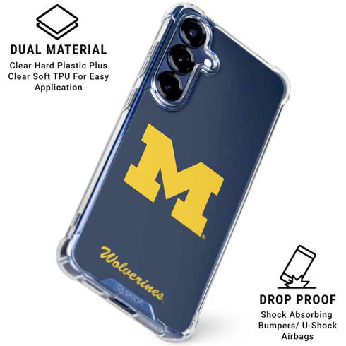 University of Michigan M Logo Bold Galaxy S25 Plus Clear Case