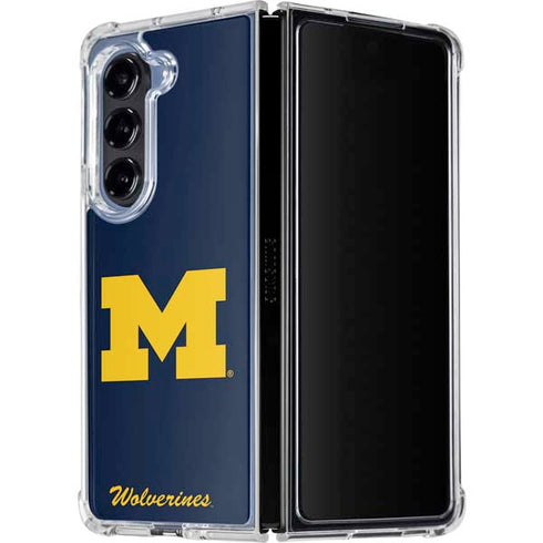 University of Michigan M Logo Bold Galaxy Z Fold5 5G Clear Case