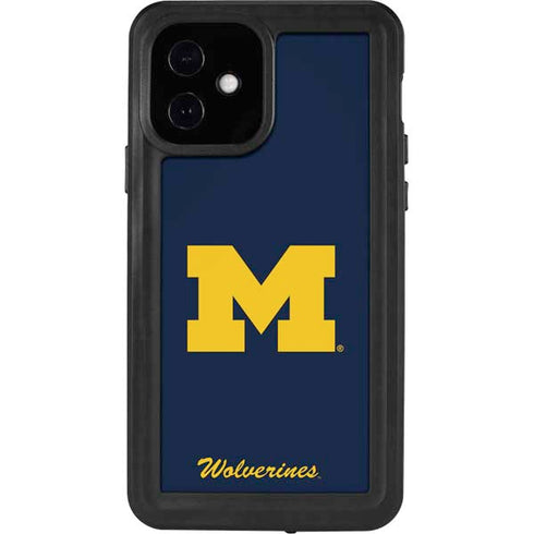 University of Michigan M Logo Bold iPhone 12 Waterproof Case