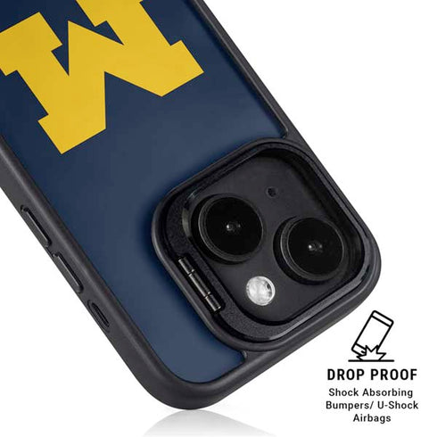 University of Michigan M Logo Bold iPhone 14 Plus Kickstand Case