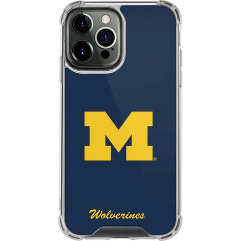University of Michigan M Logo Bold iPhone 14 Pro Max Clear Case