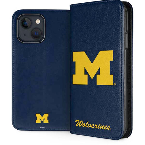 University of Michigan M Logo Bold iPhone 15 Plus Folio Case