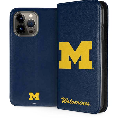 University of Michigan M Logo Bold iPhone 15 Pro Max Folio Case