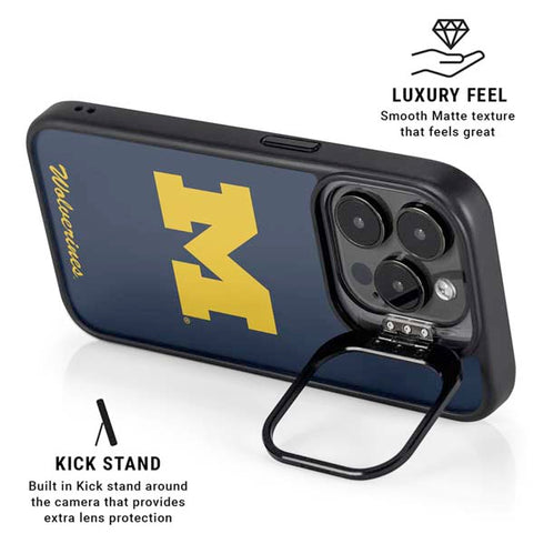 University of Michigan M Logo Bold iPhone 15 Pro Max Kickstand Case