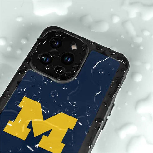 University of Michigan M Logo Bold iPhone 15 Pro Waterproof Case