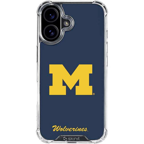 University of Michigan M Logo Bold iPhone 16 Plus Clear Case