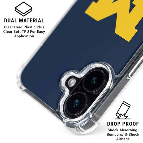 University of Michigan M Logo Bold iPhone 16 Plus Clear Case