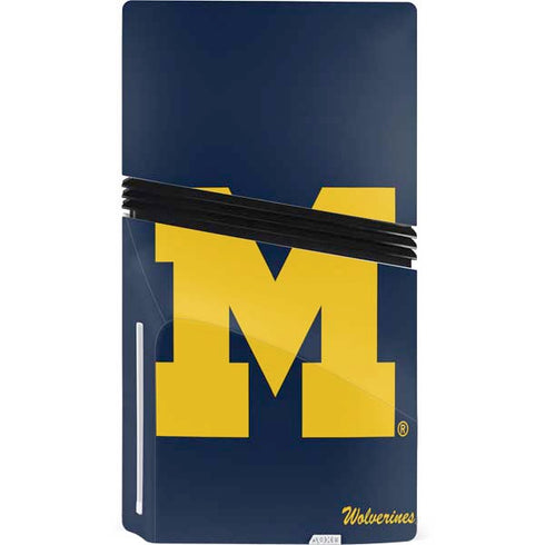 University of Michigan M Logo Bold PS5 Pro Disk Bundle Skin