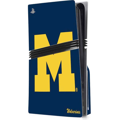 University of Michigan M Logo Bold PS5 Pro Disk Console Skin