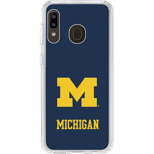 University of Michigan M Logo Galaxy A20 Clear Case