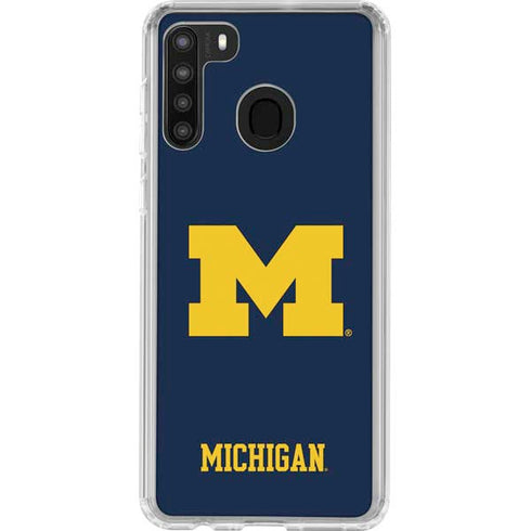 University of Michigan M Logo Galaxy A21 Clear Case