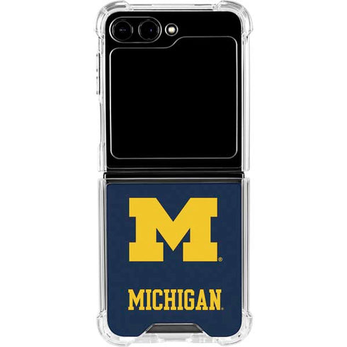 University of Michigan M Logo Galaxy Z Flip6 Clear Case