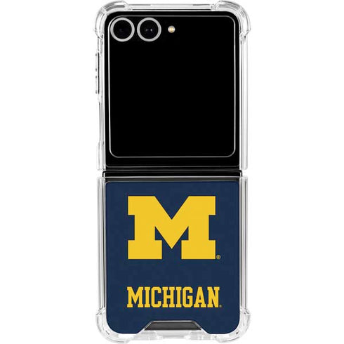 University of Michigan M Logo Galaxy Z Flip7 Clear Case