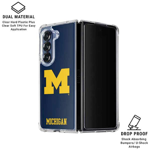 University of Michigan M Logo Galaxy Z Fold7 Clear Case