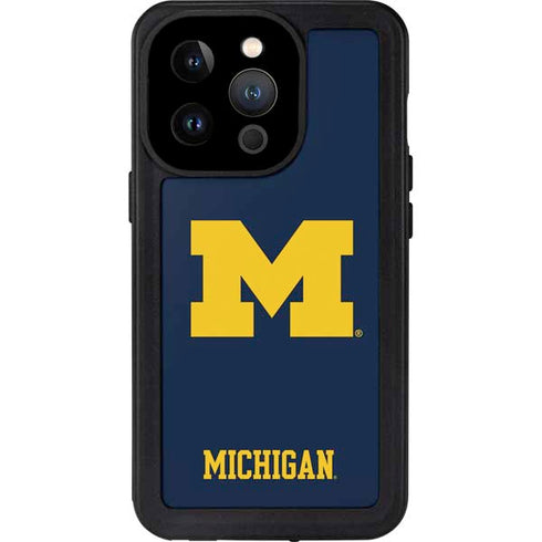 University of Michigan M Logo iPhone 14 Pro Waterproof Case