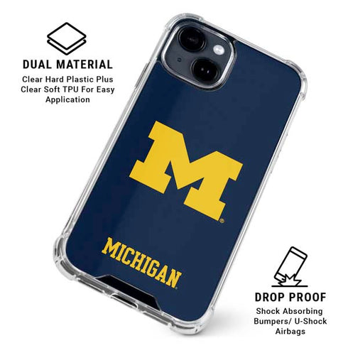 University of Michigan M Logo iPhone 15 Clear Case