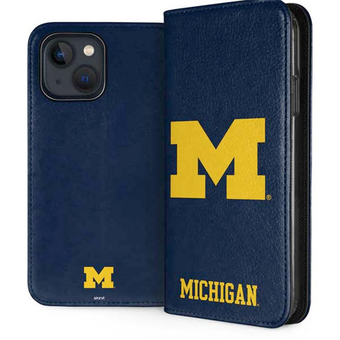 University of Michigan M Logo iPhone 15 Plus Folio Case