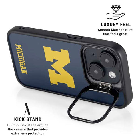 University of Michigan M Logo iPhone 15 Plus Kickstand Case