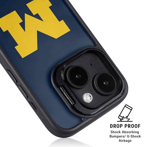 University of Michigan M Logo iPhone 15 Plus Kickstand Case