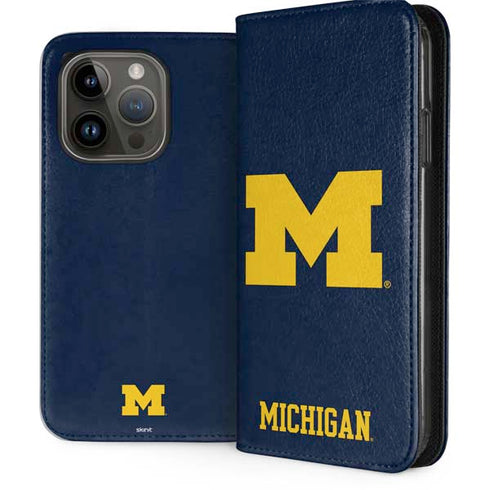 University of Michigan M Logo iPhone 15 Pro Folio Case