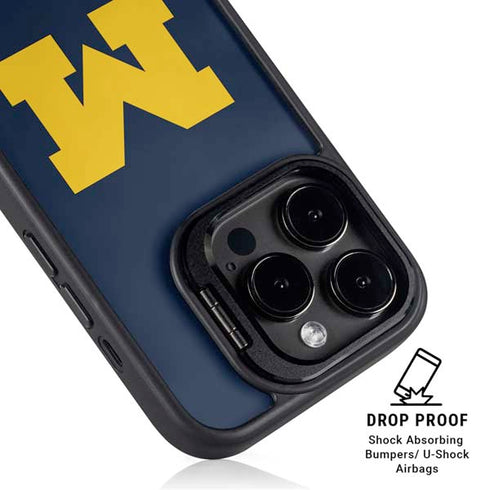 University of Michigan M Logo iPhone 15 Pro Kickstand Case