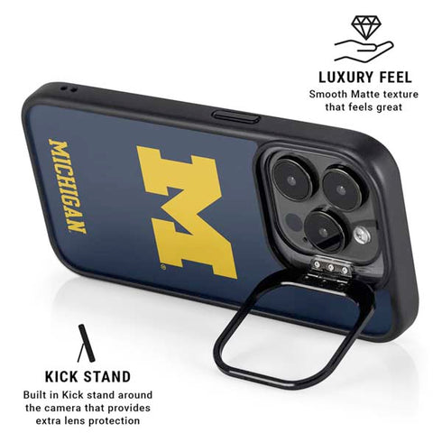 University of Michigan M Logo iPhone 15 Pro Max Kickstand Case