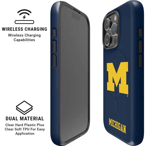 University of Michigan M Logo iPhone 16 Pro Max Magsafe Impact Case