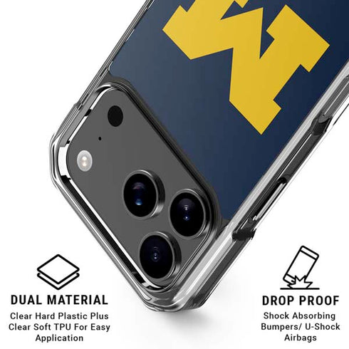 University of Michigan M Logo iPhone 18 Pro Clear Case